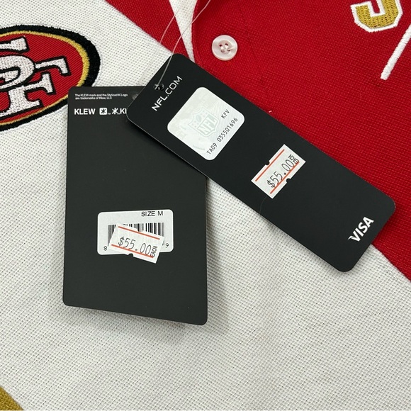 San Francisco 49ers Football Rugby Style Klew NFL Red Gold Polo Shirt Mens sizes - Picture 7 of 16